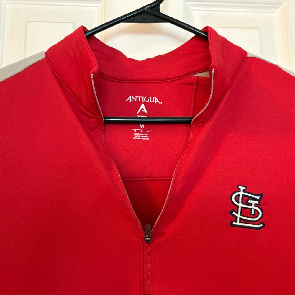 Antigua Red Zip Up Top Vibrant Fleece‎ - Picture 2 of 5